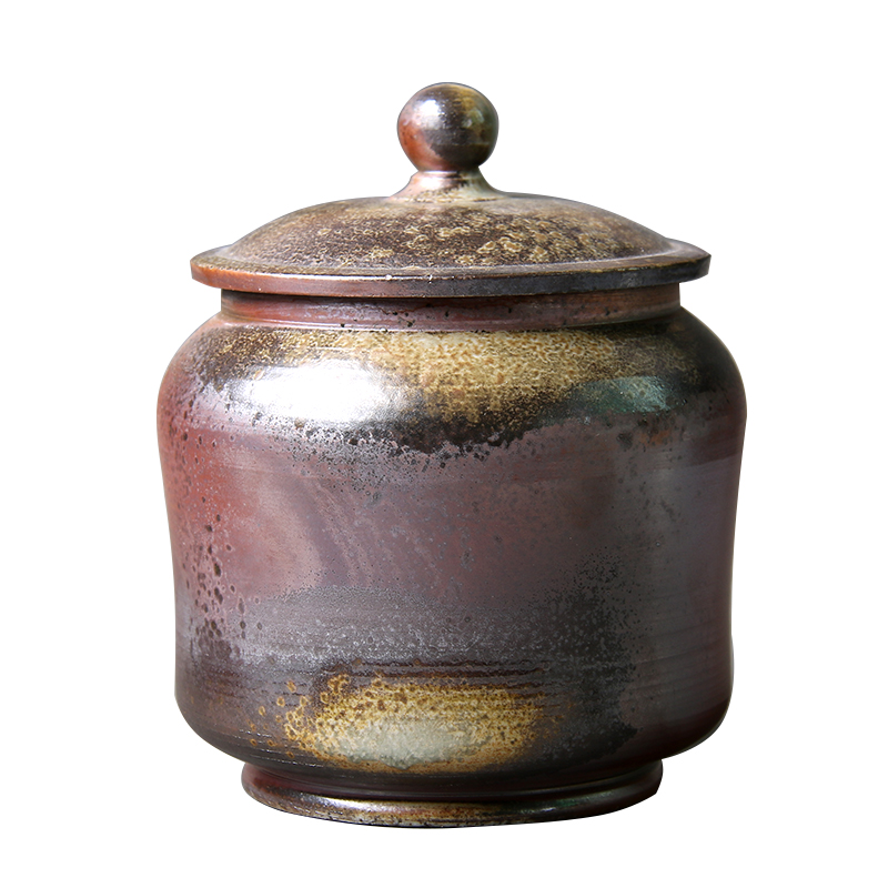 一物一器  柴烧茶叶罐复古纯手工陶罐陶瓷密封罐功夫茶具存茶罐