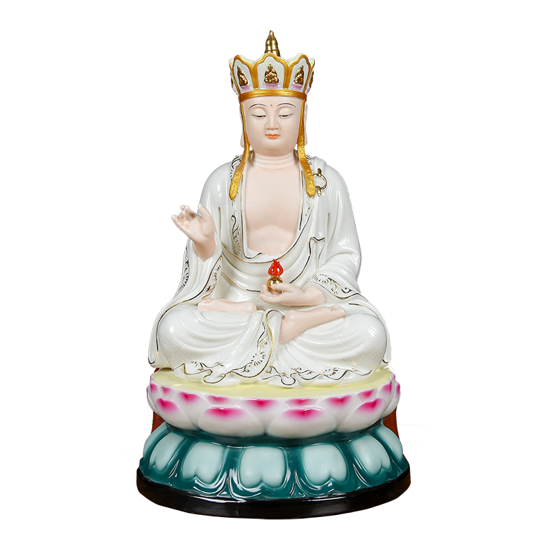 寻古陶瓷地藏王佛像摆件家用佛堂供奉地藏王菩萨娑婆三圣工艺品