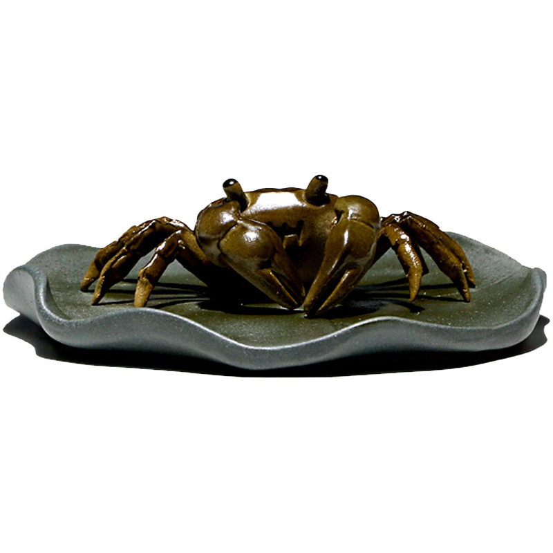 【畅陶】宜兴紫砂壶纯手工创意茶具茶宠物摆件 茶玩可养 变色螃蟹
