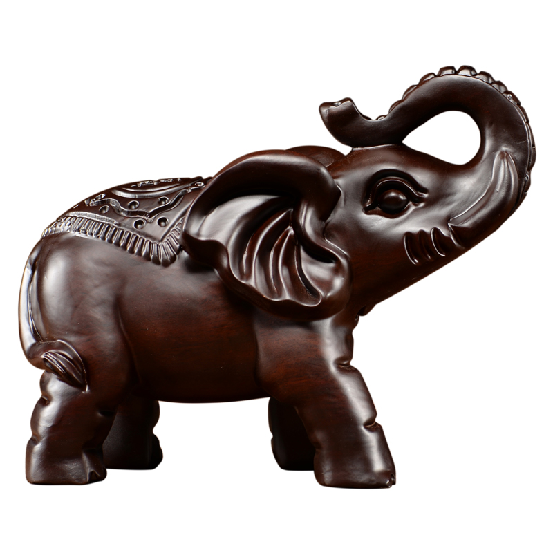 木雕摆件大号大象实木质雕刻动物家居装饰办公电视柜送礼工艺礼品